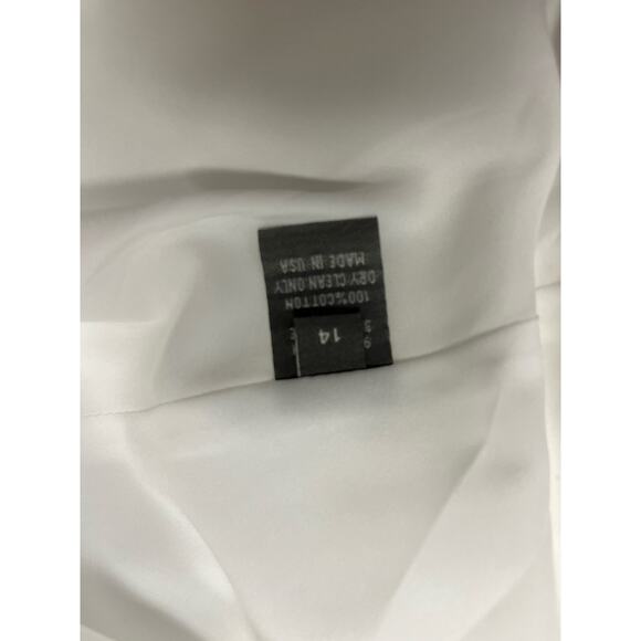 LELA ROSE White Cotton Poplin Embroidered Eyelet Lace A-Line Midi Skirt 14 - Picture 5 of 5